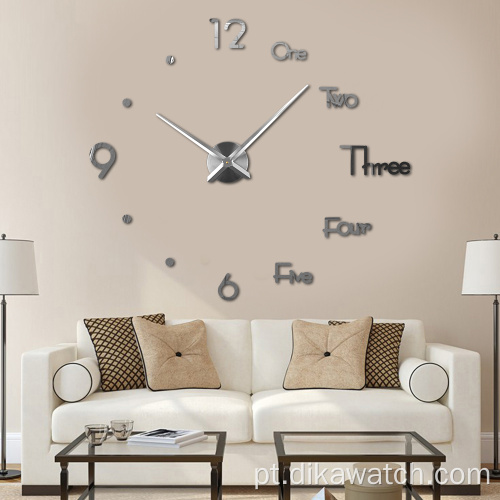 2021 Relógio de adesivo acrílico de luxo Decoração de casa Horloge Big DIY 3D Digital para casa de parede Sstickers Relógios de design modernos relógios de parede Hor